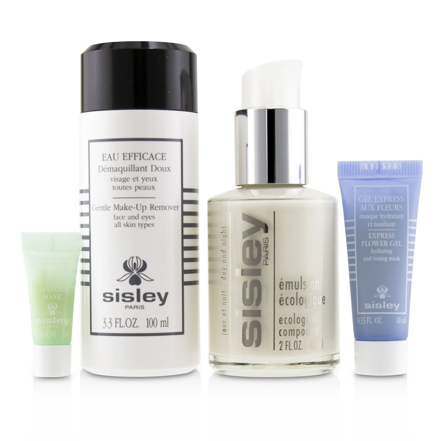 Sisley Week-End Must-Haves Set: Ecological Compound 60ml + Gentle Make-Up Remover 100ml + Express Flower Gel 10ml + Eye Contour Mask 4pcs+1bag 4 Sisley Week-End Must-Haves Set: Ecological Compound 60ml + Gentle Make-Up Remover 100ml + Express Flower Gel 10ml + Eye Contour Mask 4pcs+1bag - Image 2
