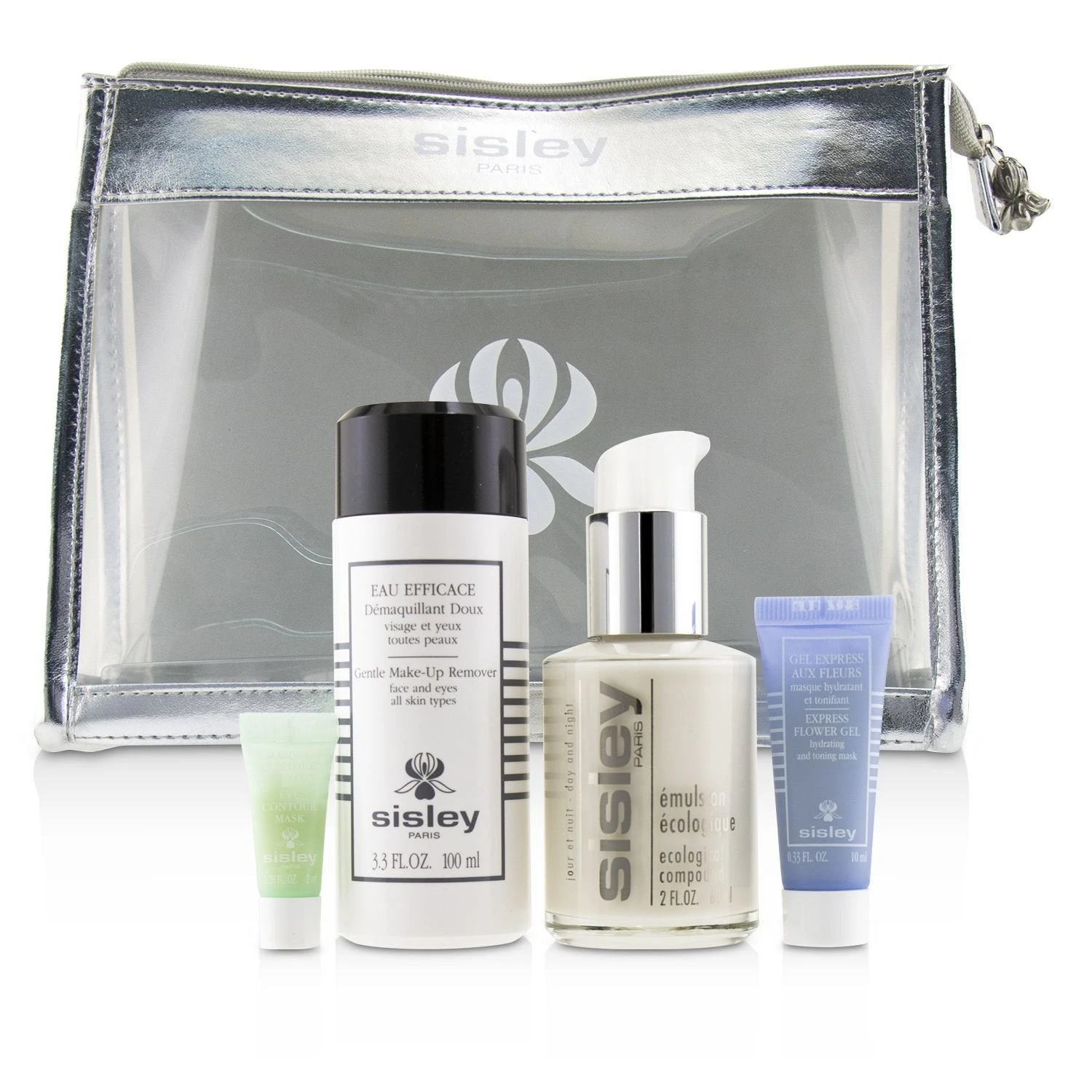Sisley Week-End Must-Haves Set: Ecological Compound 60ml + Gentle Make-Up Remover 100ml + Express Flower Gel 10ml + Eye Contour Mask 4pcs+1bag 3 Sisley Week-End Must-Haves Set: Ecological Compound 60ml + Gentle Make-Up Remover 100ml + Express Flower Gel 10ml + Eye Contour Mask 4pcs+1bag