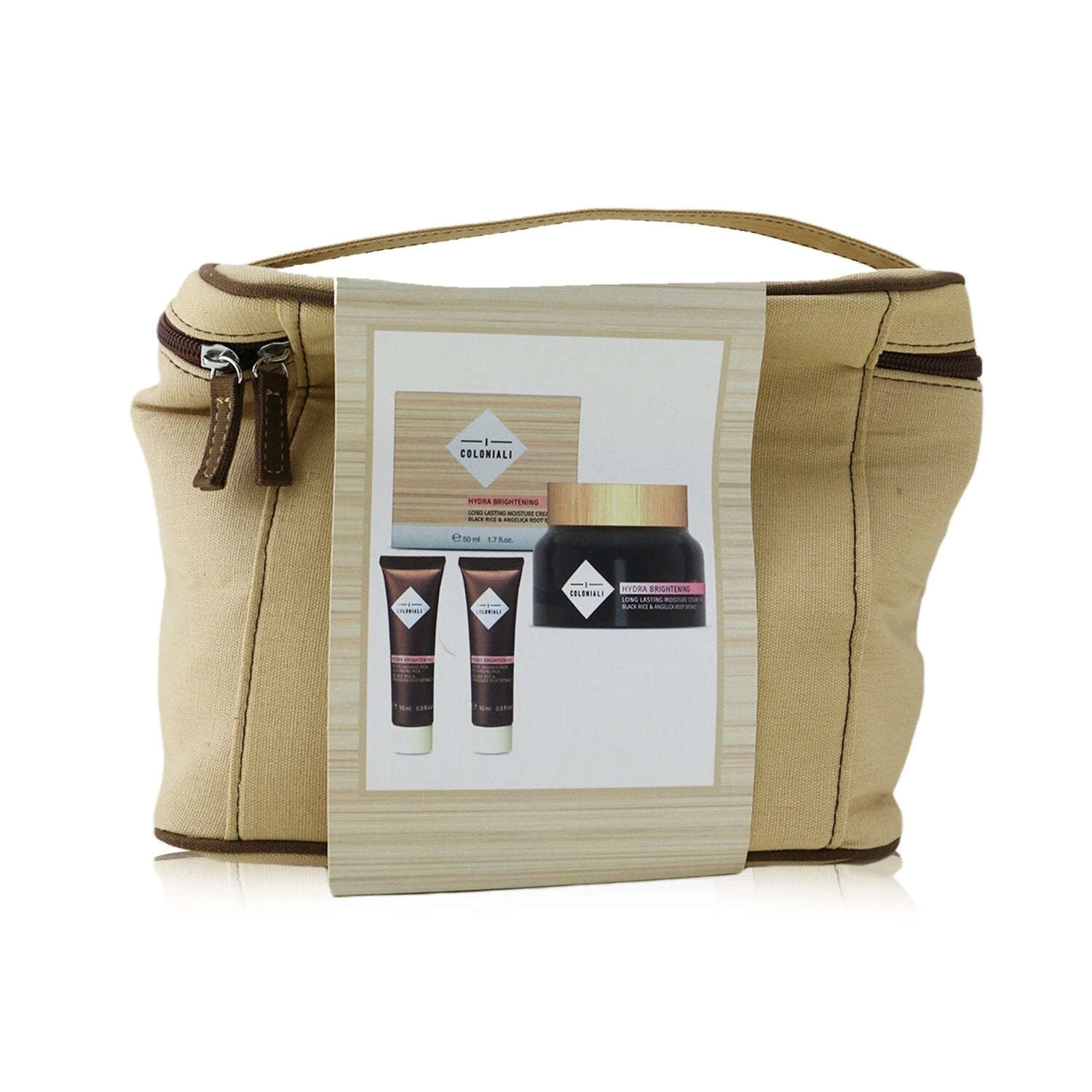 I Coloniali Empowered Beauty Remedies Travel Set With Bag: 1x Hydra Brightening - Long Lasting Moisture Cream SPF 15 - 50ml/1.7oz + 2x Hydra Brightening - Pure Radiance Rich Cleansing Milk - 10ml/0.3oz + 1x Bag 3pcs+1bag 4 I Coloniali Empowered Beauty Remedies Travel Set With Bag: 1x Hydra Brightening - Long Lasting Moisture Cream SPF 15 - 50ml/1.7oz + 2x Hydra Brightening - Pure Radiance Rich Cleansing Milk - 10ml/0.3oz + 1x Bag 3pcs+1bag - Image 2