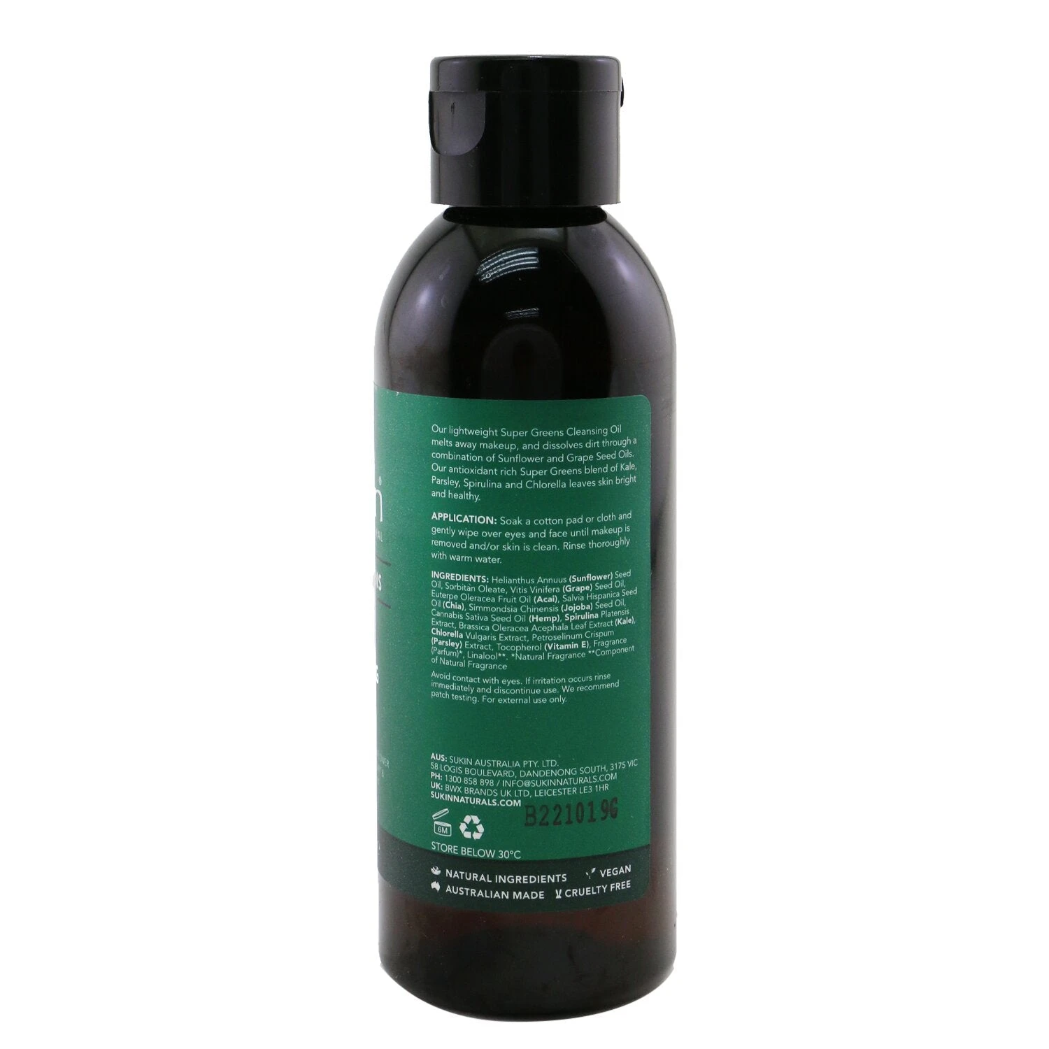 Sukin Super Greens Cleansing Oil (All Skin Types) 125ml/4.23oz 5 Sukin Super Greens Cleansing Oil (All Skin Types) 125ml/4.23oz - Image 3