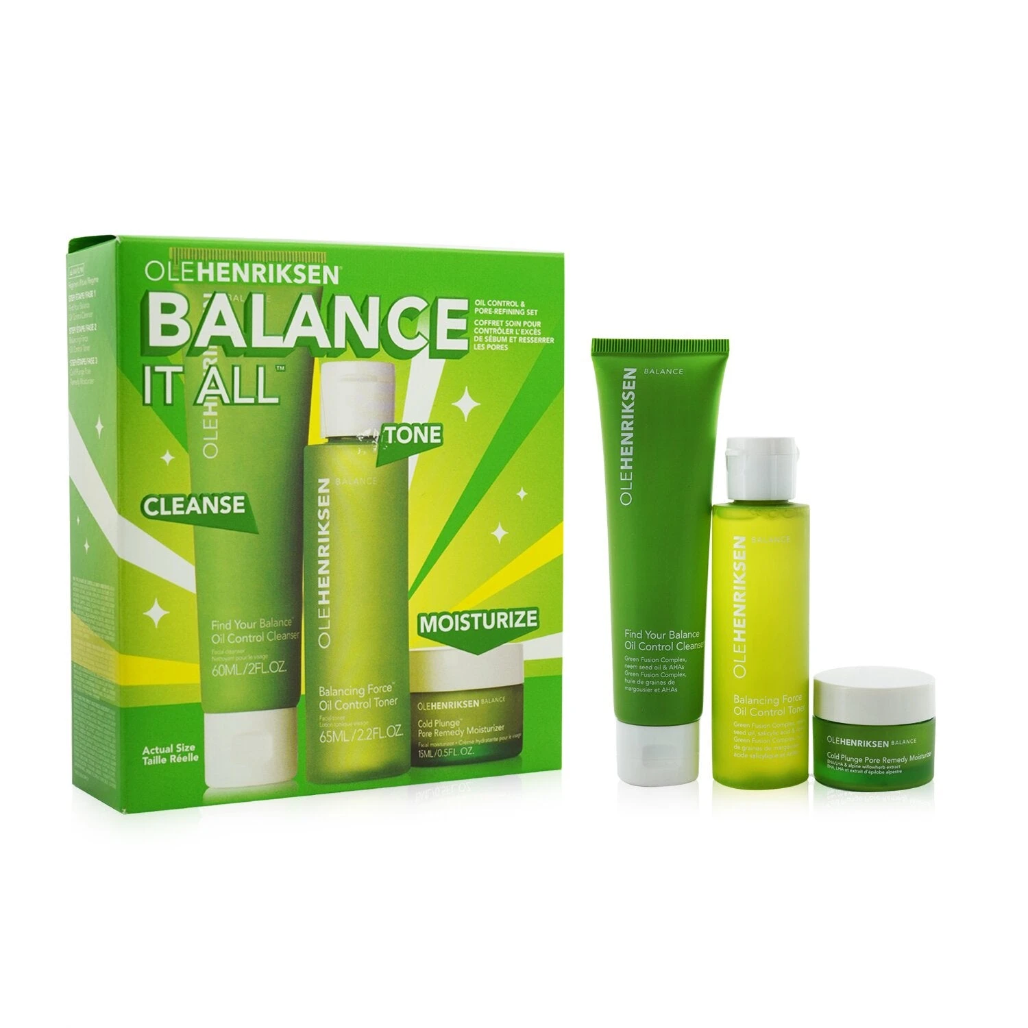 Ole Henriksen Balance It All Oil Control & Pore-Refining Set: Cleanser 60ml + Toner 65ml + Moisturizer 15ml 3pcs 4 Ole Henriksen Balance It All Oil Control & Pore-Refining Set: Cleanser 60ml + Toner 65ml + Moisturizer 15ml 3pcs - Image 2
