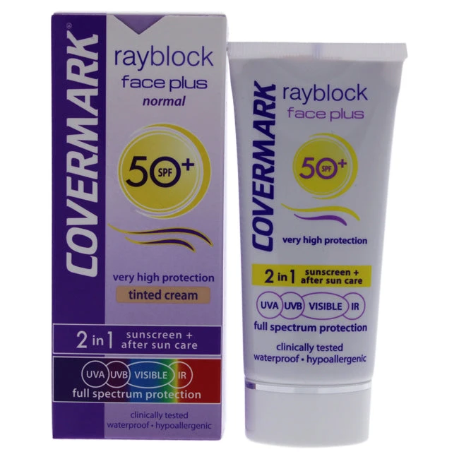 Covermark Rayblock Face Plus Tinted Cream 2-in-1 Waterproof SPF50 - Normal Skin-Soft Brown By Covermark For Women - 1.69 Oz Sunscreen 3 Covermark Rayblock Face Plus Tinted Cream 2-in-1 Waterproof SPF50 - Normal Skin-Soft Brown By Covermark For Women - 1.69 Oz Sunscreen